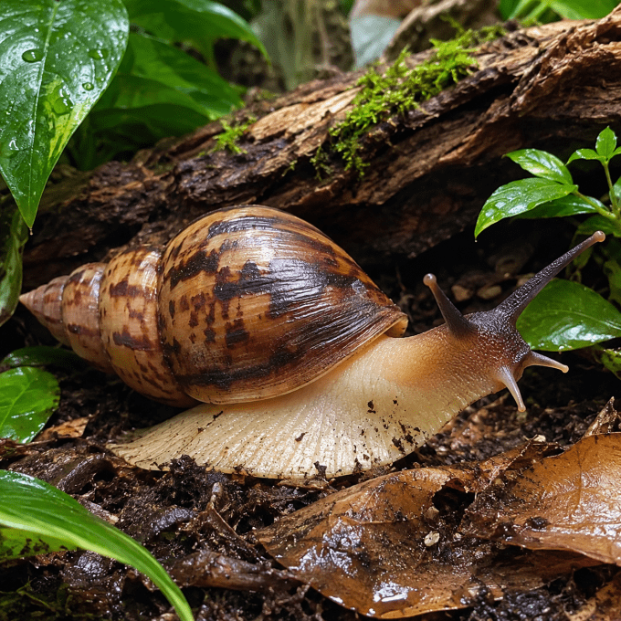 Archachatina marginata ovum acromélanique
