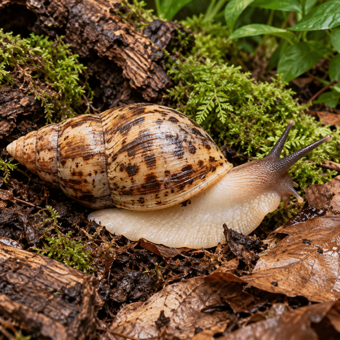 Archachatina marginata ovum acromélanique