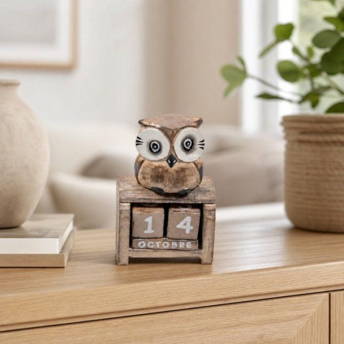 Calendrier en bois - Hibou