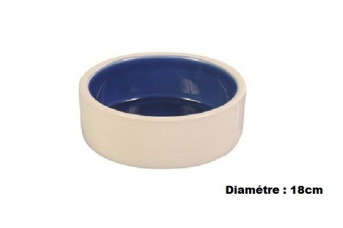 Ecuelle céramique crème/bleu