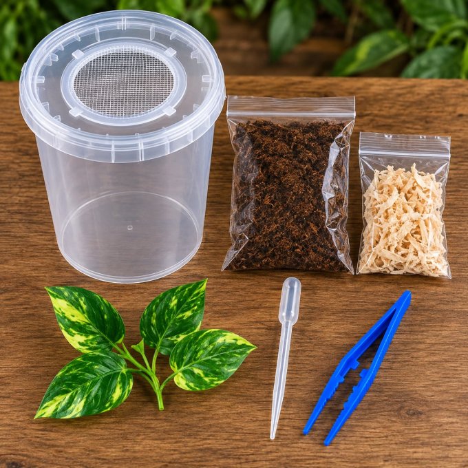 Kit d'élevage Araignées et Mygalons STARTER 1 L – Habitat modulable