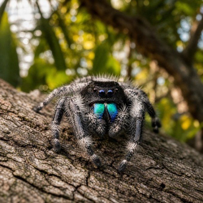 Phidippus regius "Florida" couple L5