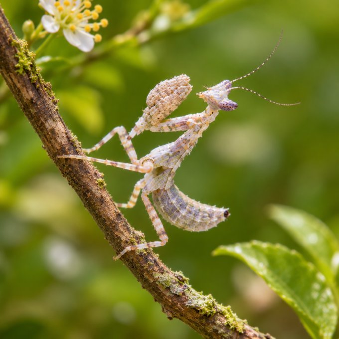 Pseudoharpax virescens – Mante fleur africaine