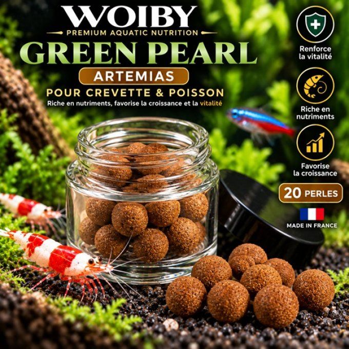 Woiby Perles nutritive pour Crevettes et Poissons - 20 perles