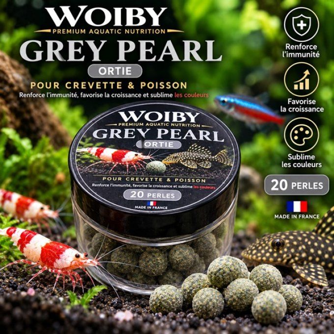 Woiby Perles nutritive pour Crevettes et Poissons - 20 perles